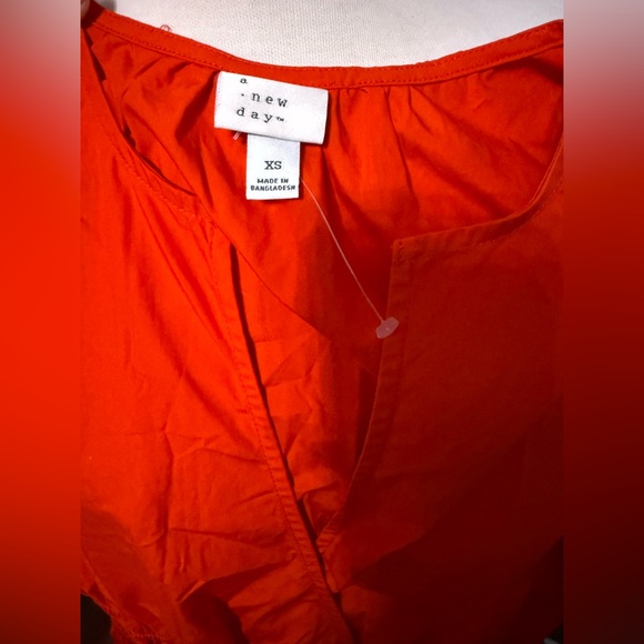 NWT! Women's Flutter Short Sleeve Poplin Midi A-Line Dress Red XS - Picture 9 of 9